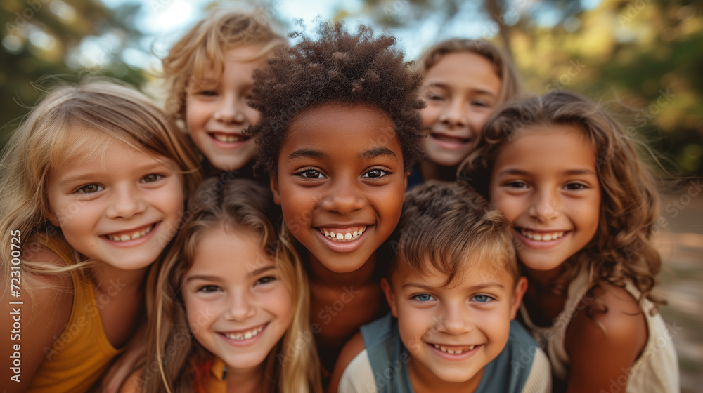 様々な人種の笑顔の子供達 様々な人種の笑顔の子供達