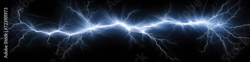 Color Lightning bolt at black background photo