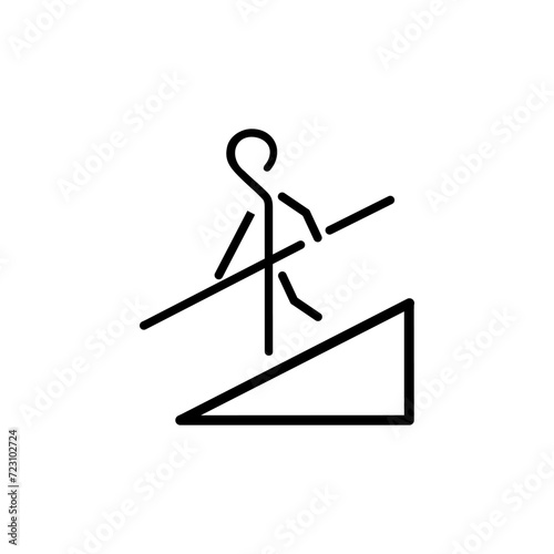 slope Ahead icon - down