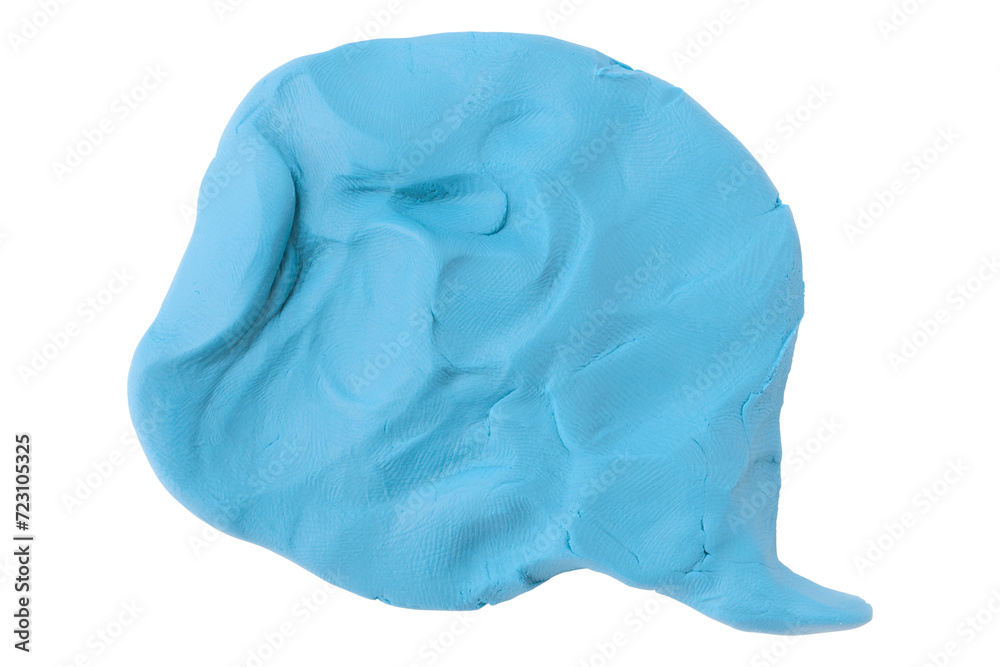 Light blue speech bubble plasticine isolated on transparent background. Light blue speech bubble plasticine isolated on transparent background.