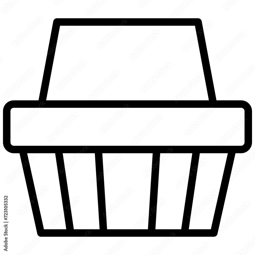 Shopping basket icon, lined icon vector, black and white outline icon symbol. Shopping basket icon, lined icon vector, black and white outline icon symbol.