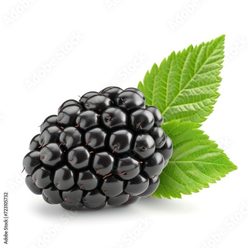 Blackberry Row Fresh Cutout Minimal isolated on white background, closeup. Realistic berry, icon, detailed.Summertime concept for package, grocery product advertising.