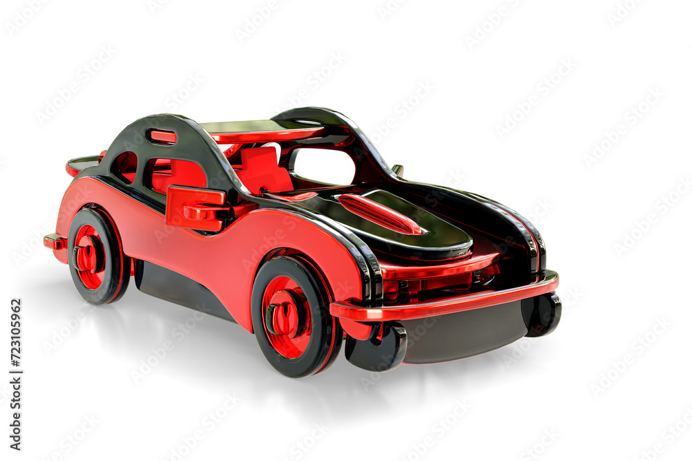 Obraz premium red and black toy car 3D render