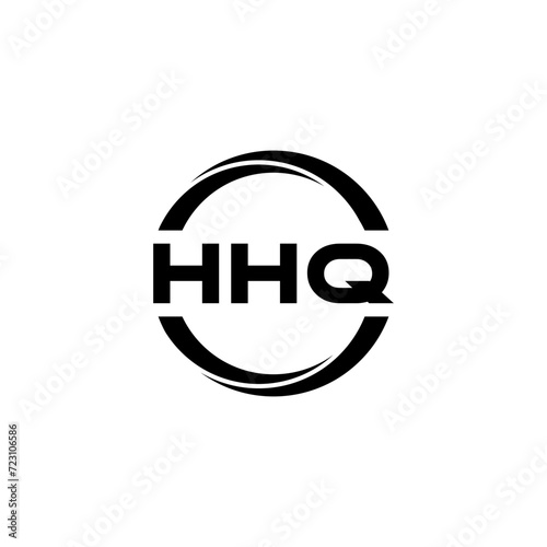 HHQ letter logo design with white background in illustrator  cube logo  vector logo  modern alphabet font overlap style. calligraphy designs for logo  Poster  Invitation  etc.