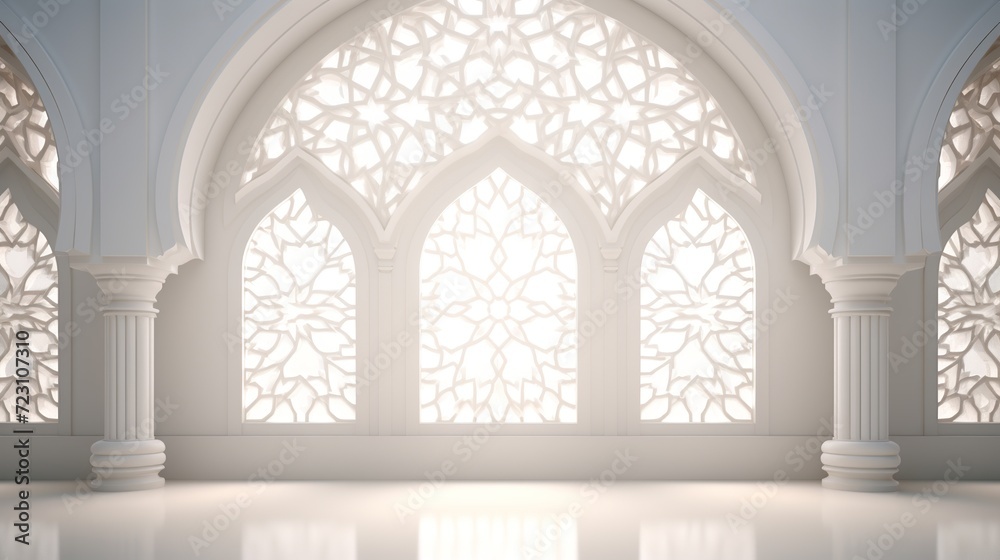 Islamic decoration background with lantern and crescent moon luxury style, ramadan kareem, mawlid