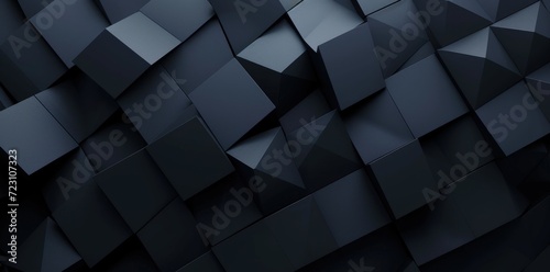 Geometric modern 3D block stonewall mosaic graphics abstract background. AI generated image photo
