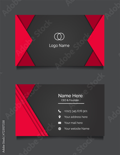 formal modern Abstract red business card Vector design

