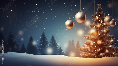 Christmas ball background, Christmas and New Year holidays concept with copy space for text