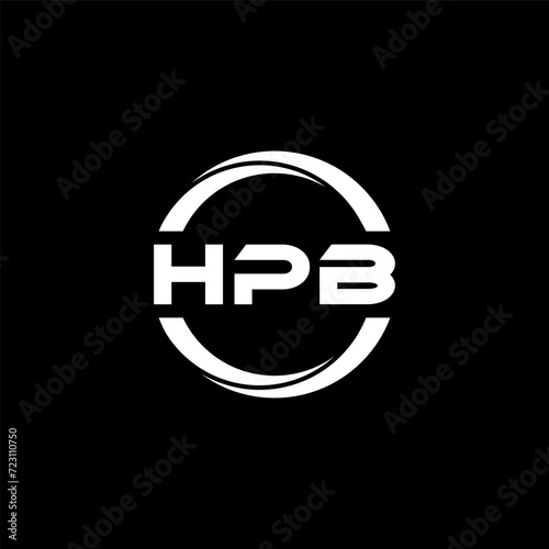 HPB letter logo design with black background in illustrator  cube logo  vector logo  modern alphabet font overlap style. calligraphy designs for logo  Poster  Invitation  etc.