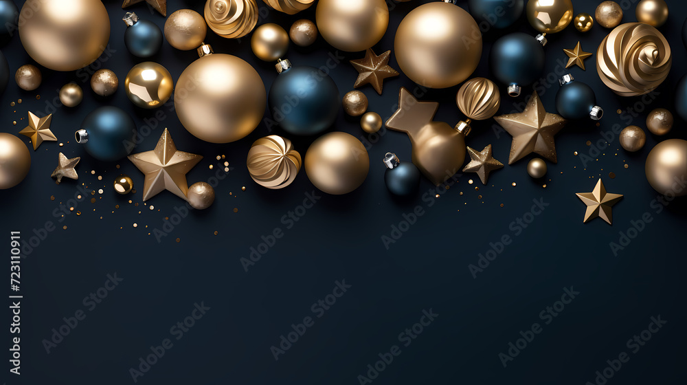 Christmas ball background, Christmas and New Year holidays concept with copy space for text Christmas ball background, Christmas and New Year holidays concept with copy space for text