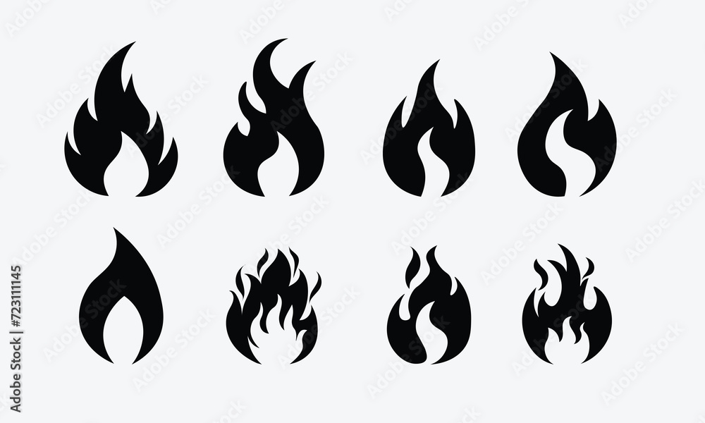 collection of flame icons, fire icons in vector