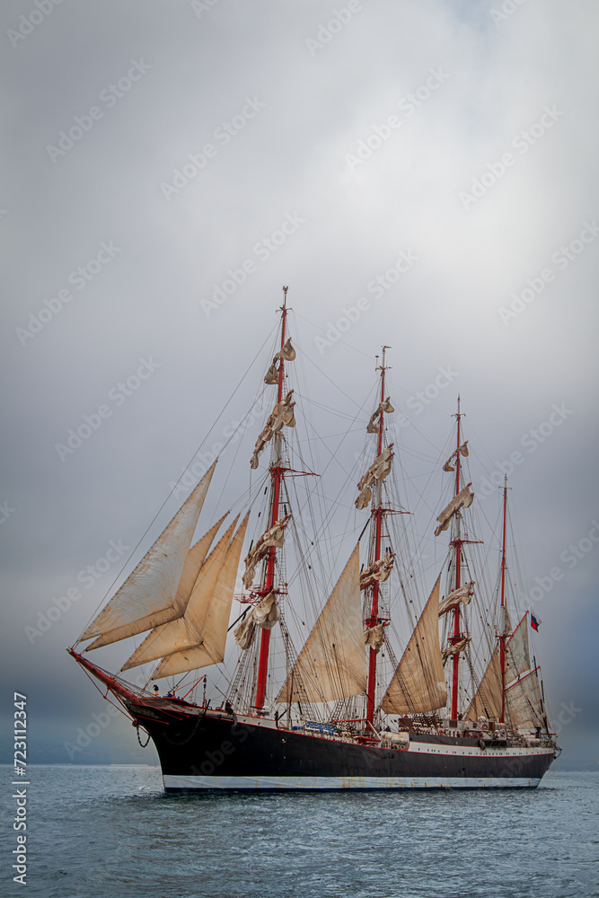 Old ship sailing in the sea Old ship sailing in the sea