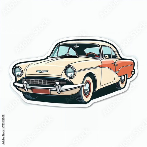 Vintage Yellow Classic Car Illustration - Retro Automobile Model with a Nostalgic Charm  Perfect for Automotive Designs  Travel Themes  and Toy Enthusiast