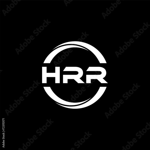 HRR letter logo design with black background in illustrator  cube logo  vector logo  modern alphabet font overlap style. calligraphy designs for logo  Poster  Invitation  etc.