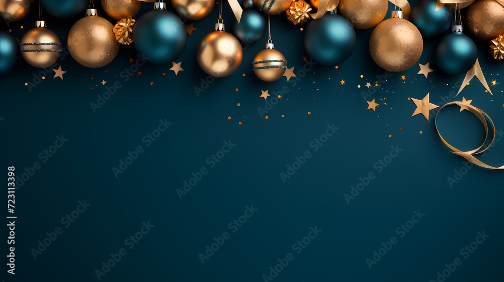 Christmas ball background, Christmas and New Year holidays concept with copy space for text Christmas ball background, Christmas and New Year holidays concept with copy space for text