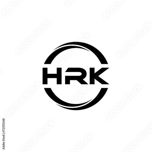 HRK letter logo design with white background in illustrator, cube logo, vector logo, modern alphabet font overlap style. calligraphy designs for logo, Poster, Invitation, etc.