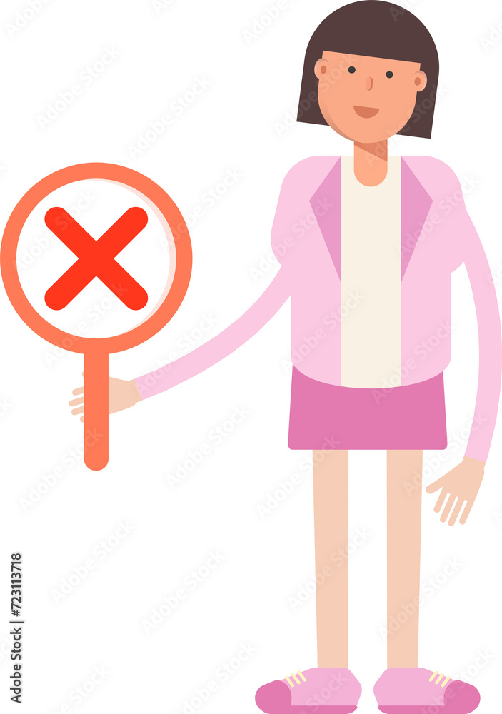 Office Woman Character Showing Wrong Mark
Office Woman Character Showing Wrong Mark