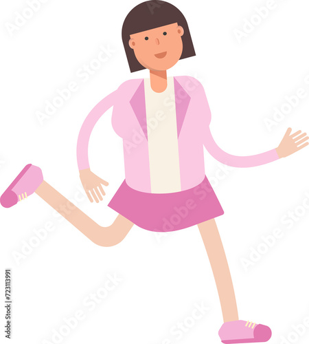 Office Woman Character Running 