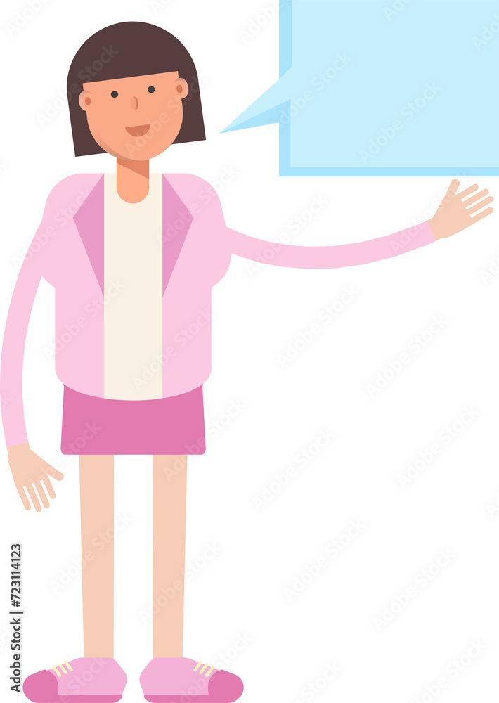 Office Woman Character and Speech Bubble
Office Woman Character and Speech Bubble