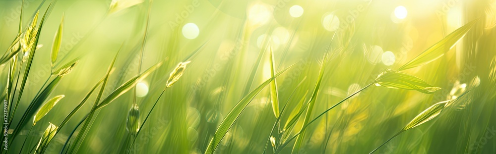 In the summer, the sun's golden rays gently embrace the verdant grass, creating a tranquil scene.