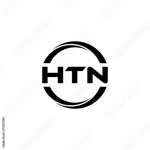 HTN letter logo design with white background in illustrator, cube logo, vector logo, modern alphabet font overlap style. calligraphy designs for logo, Poster, Invitation, etc.