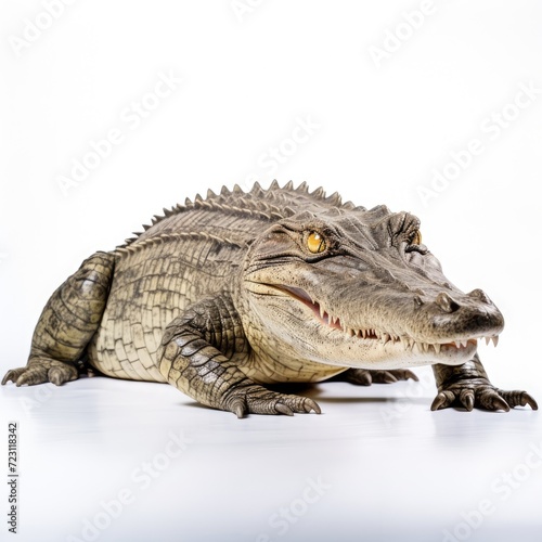 Crocodile on white background 3d rendering © Zahid