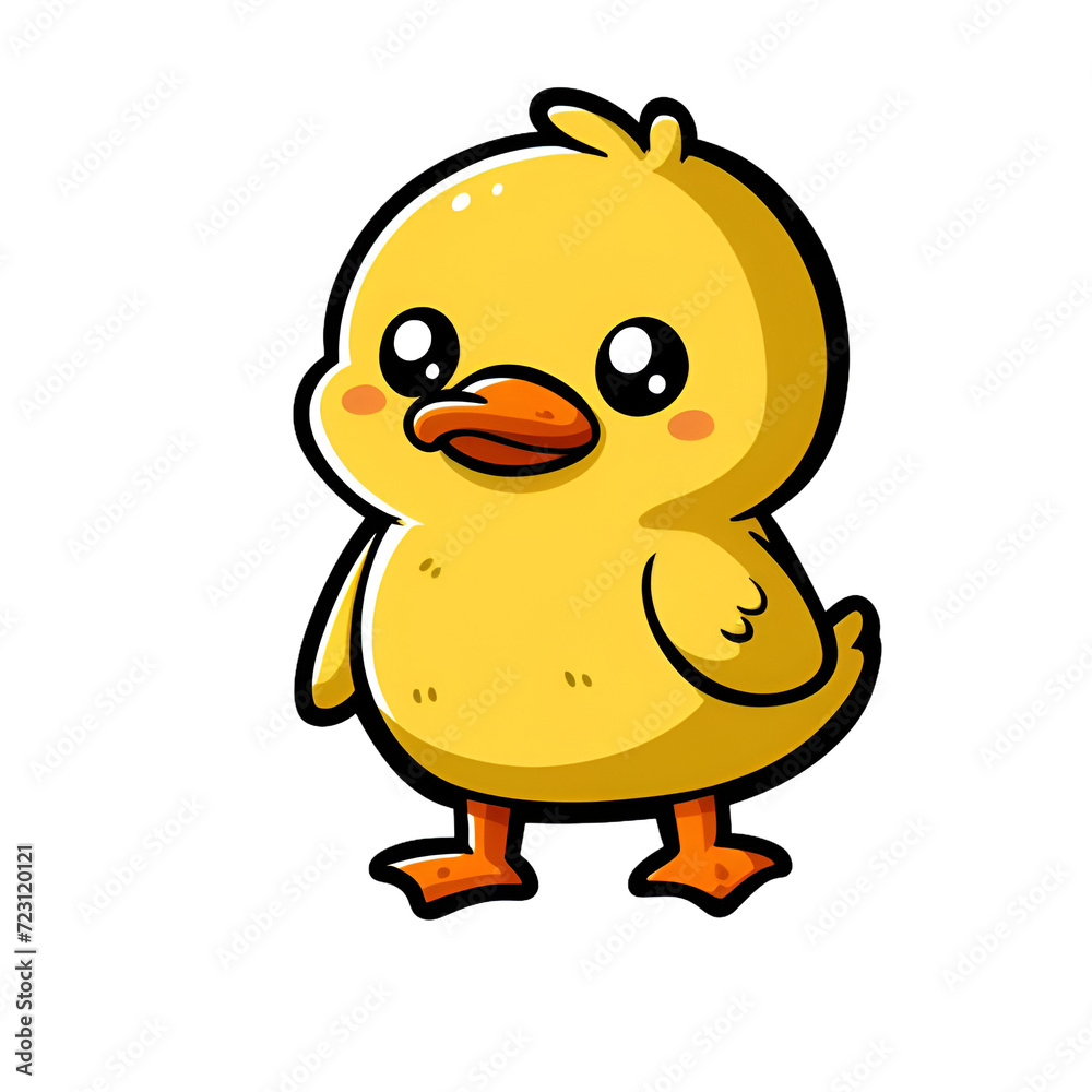 Sticker with the image of a cartoon duck Sticker with the image of a cartoon duck