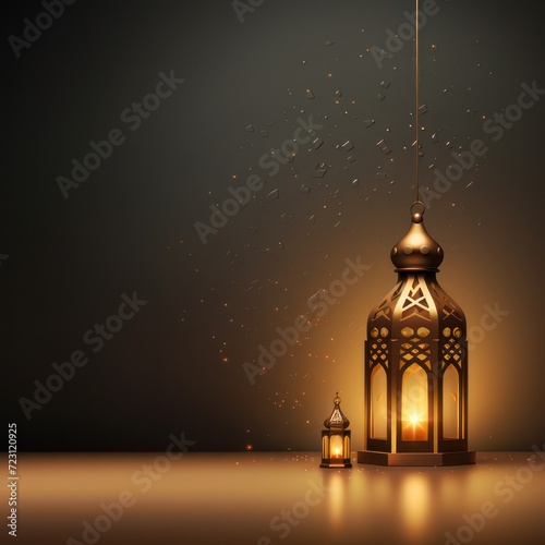 Candle lantern Fanoos decoration, Islamic holiday Ramadan Kareem ornament wallpaper, eid al fitr and eid al adha background.