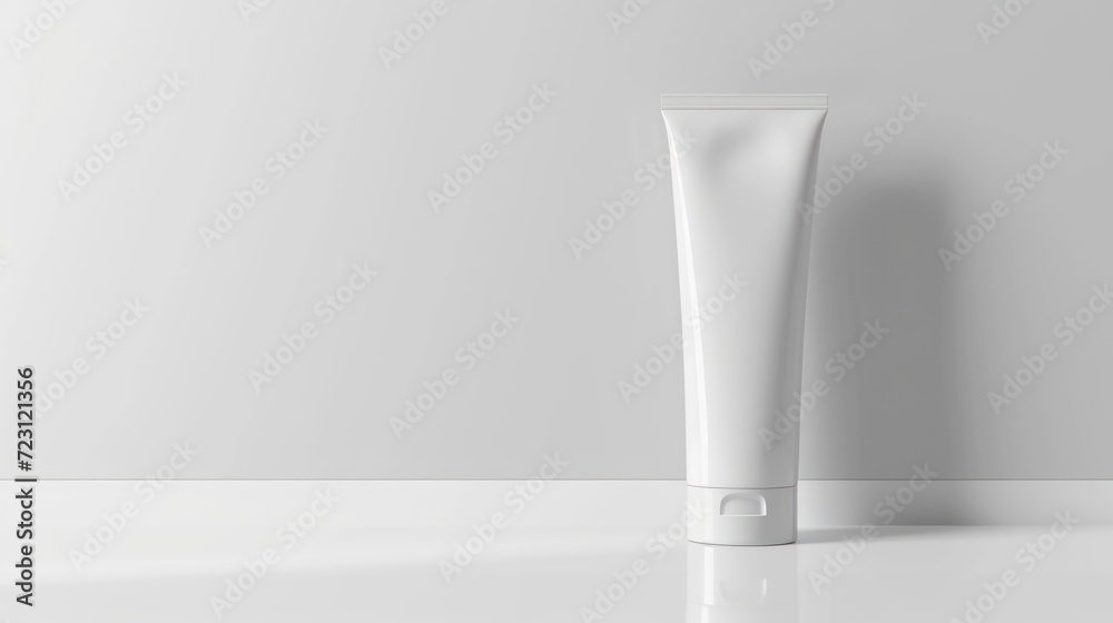 Cosmetic packaging background with empty white space, product promotion concept AI generated image Cosmetic packaging background with empty white space, product promotion concept AI generated image