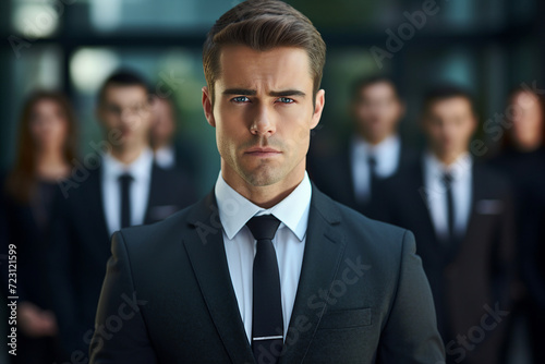 Designed with generative ai technology picture of handsome elegant gentleman