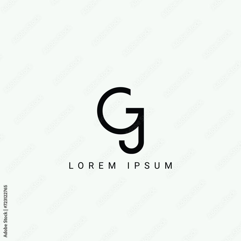 Fototapeta premium Alphabet GJ or JG illustration monogram vector logo template