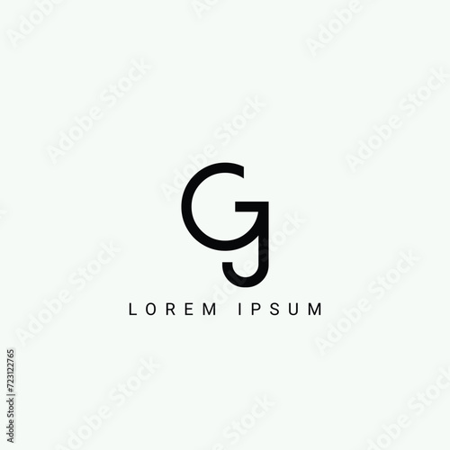 Alphabet GJ or JG illustration monogram vector logo template