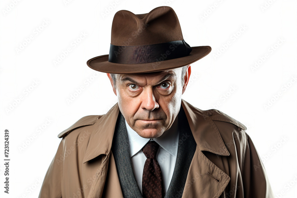 Old fashioned detective or mafia man woman in retro style hat Generative AI picture portrait Old fashioned detective or mafia man woman in retro style hat Generative AI picture portrait