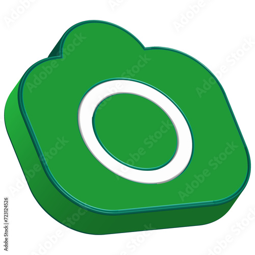Modern 3D Green Template WhatsApp Interface Illustration. Internet network concept.