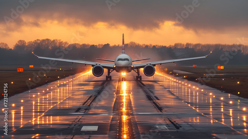 plane landing perfect in the airport