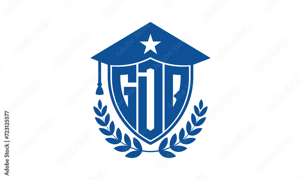 GDQ three letter iconic academic logo design vector template. monogram, abstract, school, college, university, graduation cap symbol logo, shield, model, institute, educational, coaching canter, tech GDQ three letter iconic academic logo design vector template. monogram, abstract, school, college, university, graduation cap symbol logo, shield, model, institute, educational, coaching canter, tech