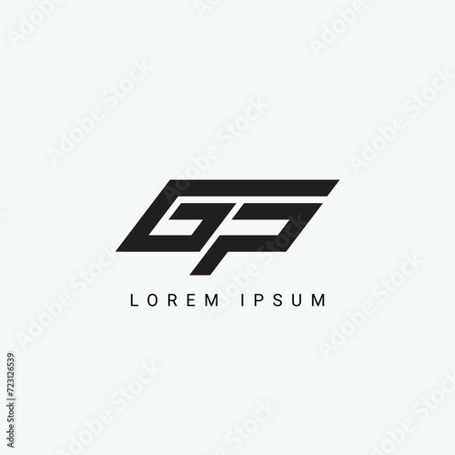 Alphabet GP or PG illustration monogram vector logo template