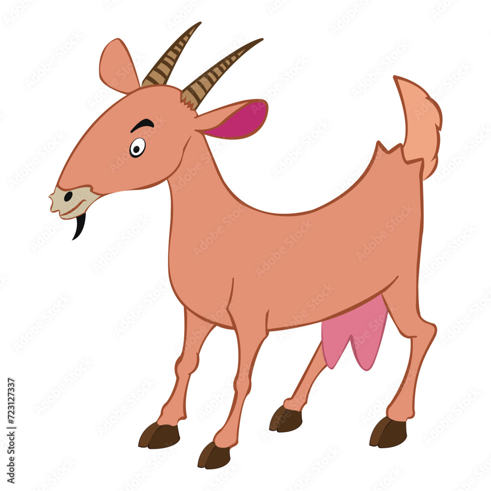 Fototapeta premium A goat farm animal isolated on white background