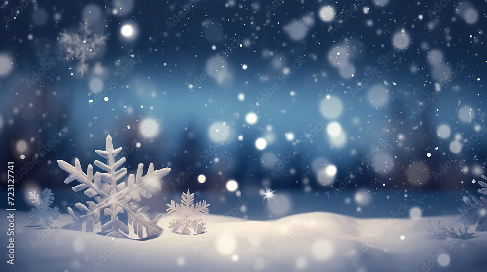 Beautiful winter Christmas glowing background with falling snowflakes, winter background Beautiful winter Christmas glowing background with falling snowflakes, winter background