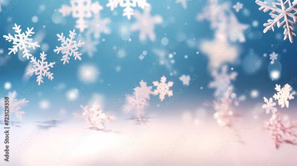 Beautiful winter Christmas glowing background with falling snowflakes, winter background Beautiful winter Christmas glowing background with falling snowflakes, winter background