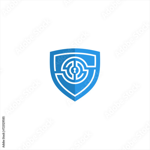 Shield technology vector logo template. This design use dt symbol. Suitable for protection.