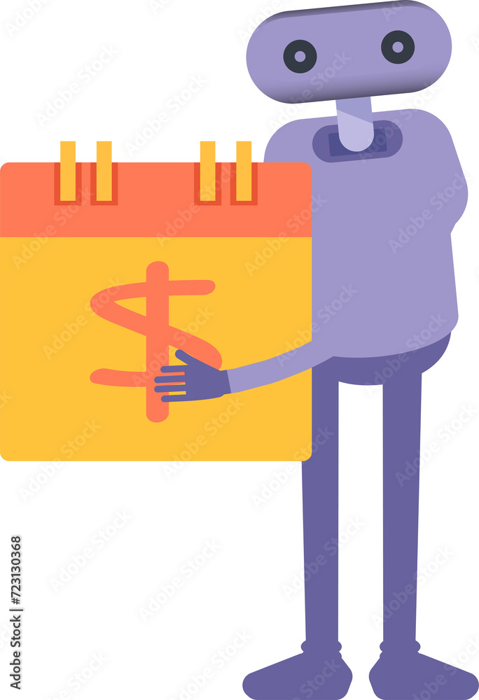 Robot Character and Payment Date Calendar
Robot Character and Payment Date Calendar