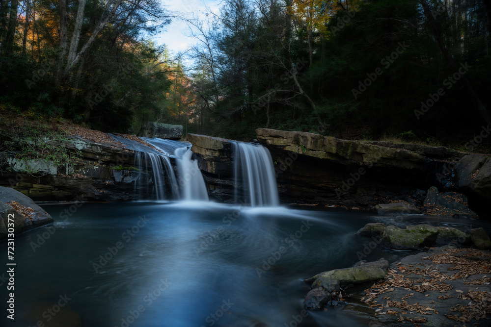 Waterfall on Deckers Creek cool mountain stream