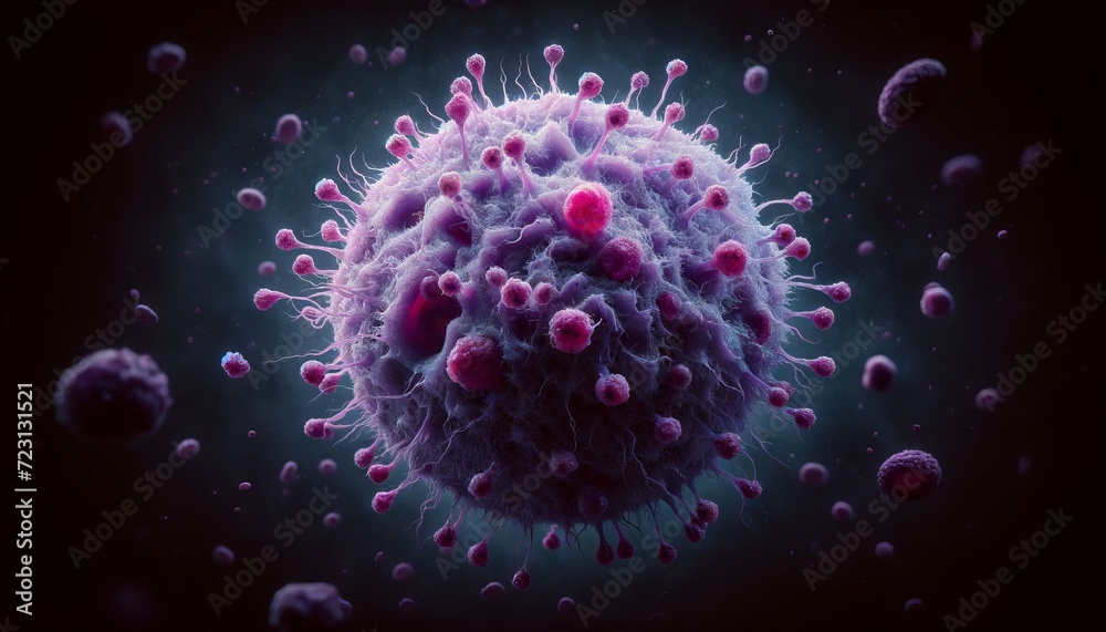 Vivid Illustration of a Human Cell with Cytoskeletal Filaments Vivid Illustration of a Human Cell with Cytoskeletal Filaments