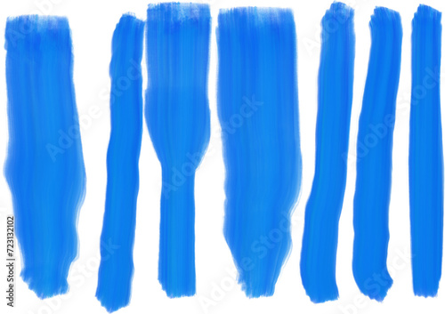 Künstlerische Gestaltungselemente - blaue, vertikale Pinselstriche, mit Ölfarbe gemalt