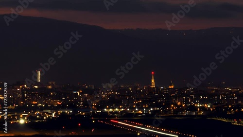 4k timelapse with air traffic at Cluj airport at night