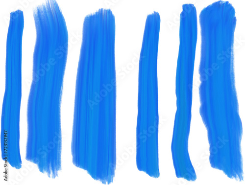 Künstlerische Gestaltungselemente - blaue, vertikale Pinselstriche, mit Ölfarbe gemalt