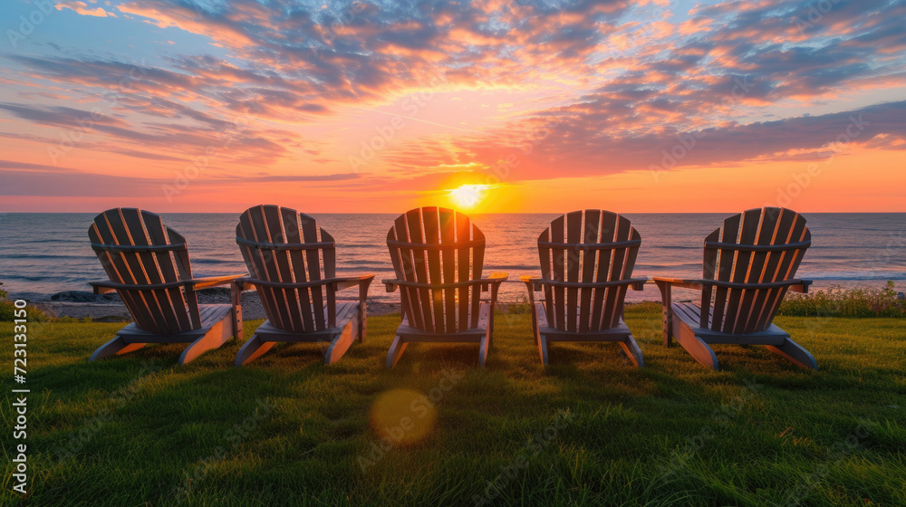 Chairs placed strategically for a front-row seat to the mesmerizing sunset by the sea