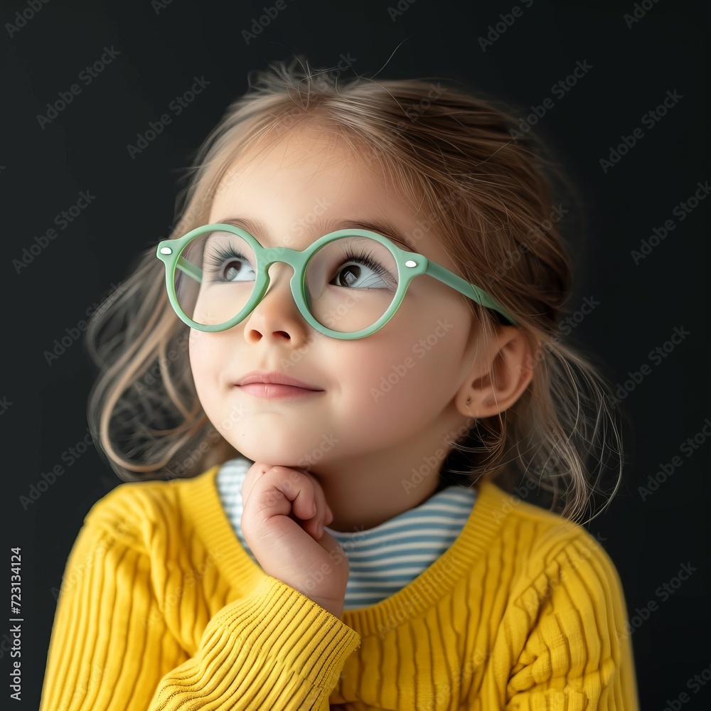 child with glasses making a questioning expression child with glasses making a questioning expression