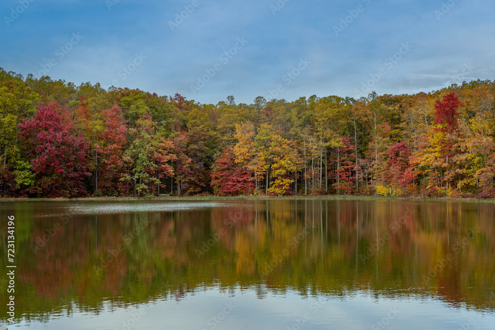 Fall scenes West Virginia on a pond on beautiful day Fall scenes West Virginia on a pond on beautiful day